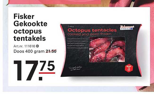 Fisker Gekookte octopus tentakels