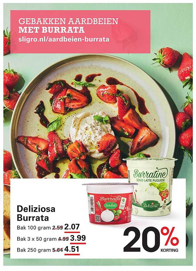 GEBACKEN AARDBEIEN MET BURRATA