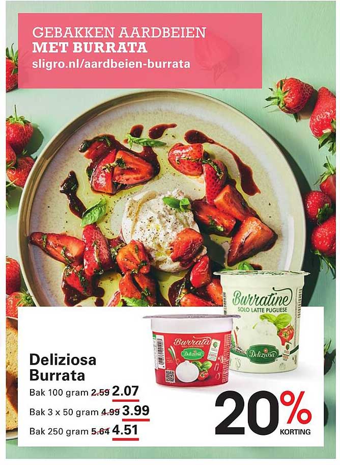 GEBAKKEN AARDBEIEN MET BURRATA