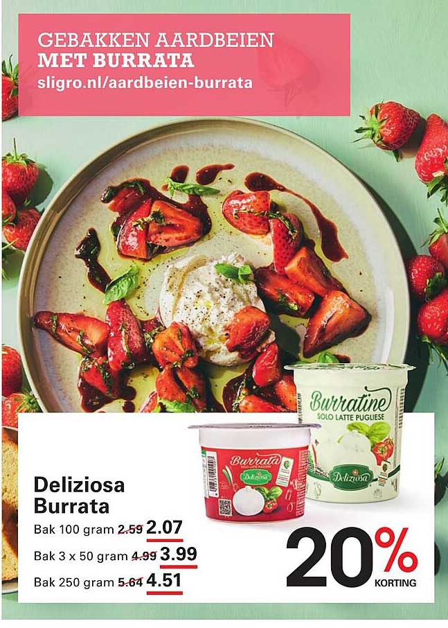 Gebakken Aardbeien met Burrata