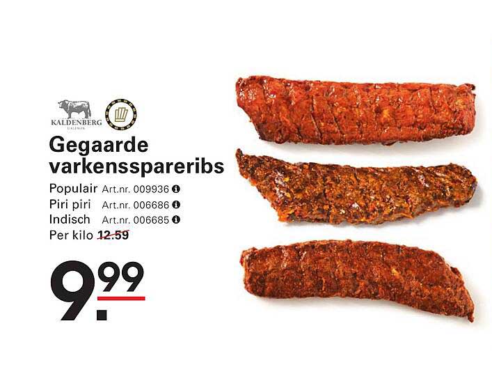 Gegaarde varkensspareribs