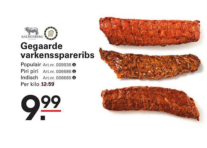 Gegaarde varkensspareribs