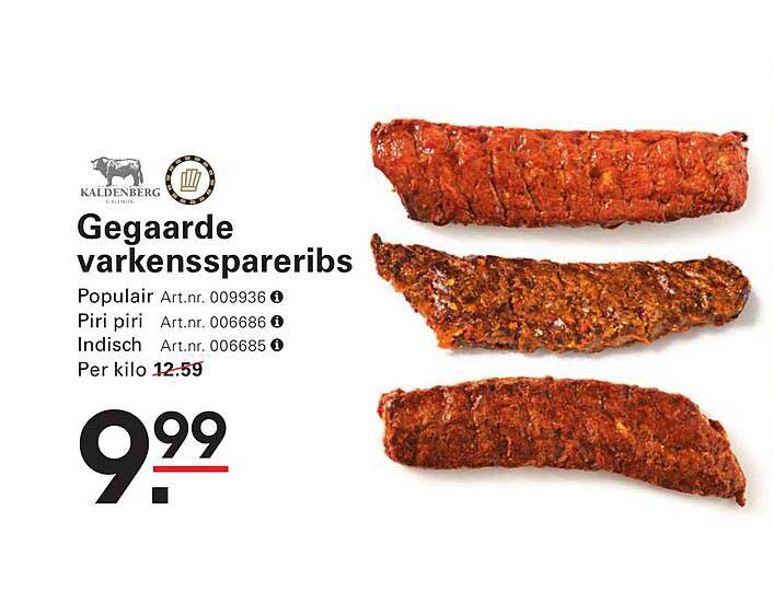Gegaarde varkenssparerribs