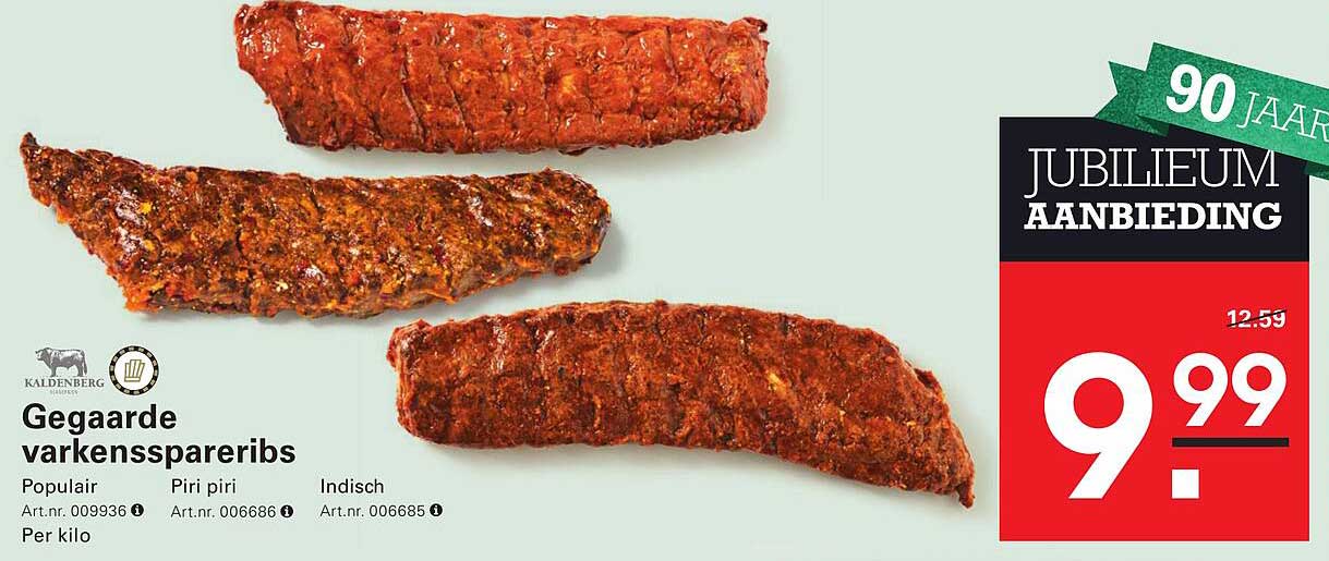 Gegaarde varkenssparerribs