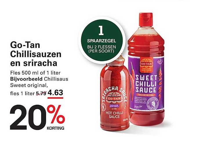 Go-Tan Chilisauzen en sriracha