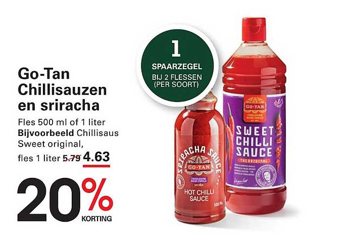 Go-Tan Chillisauzen en sriracha