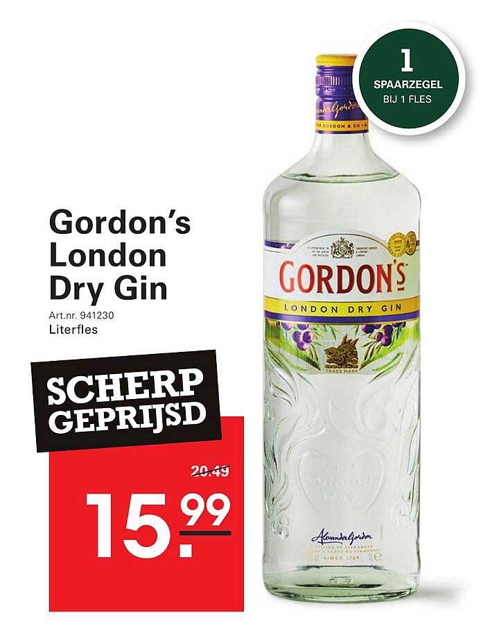Gordon's London Dry Gin Literfles