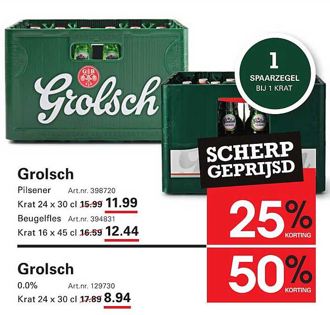 Grolsch Pilsener Krat 24 x 30 cl