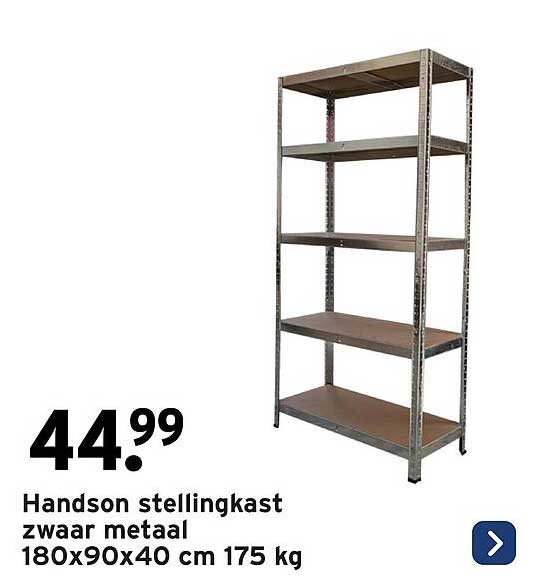 Handson stellingkast zwaar metaal 180x90x40 cm 175 kg