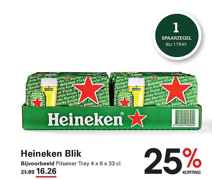 Heineken Blik Bijvoorbeeld Pilsener Tray 4 x 6 x 33 cl