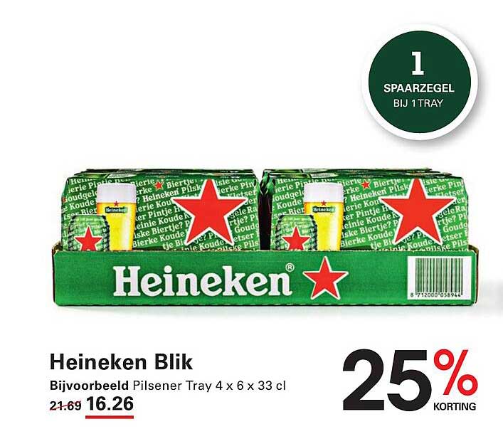 Heineken Blik Bijvoorbeeld Pilsener Tray 4 x 6 x 33 cl