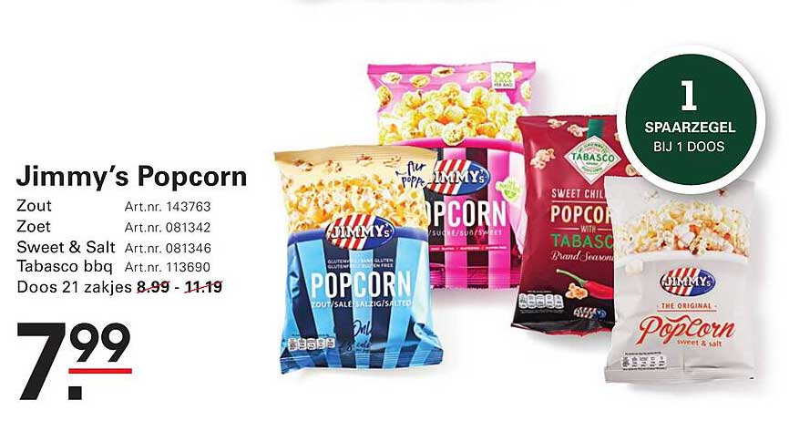 Jimmy's Popcorn Doos 21 zakjes