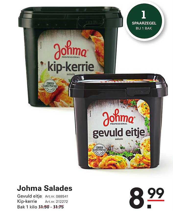 Johma Salades Gevuld eitje en Kip-kerrie - Bak 1 kilo