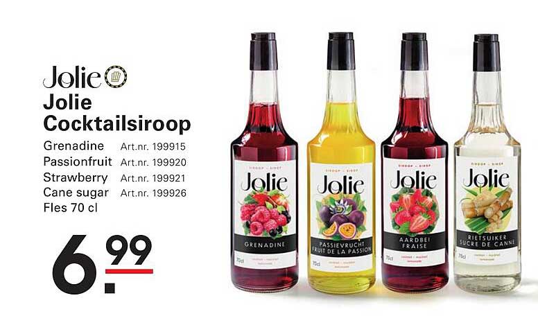 Jolie Cocktailsiroop Fles 70 cl