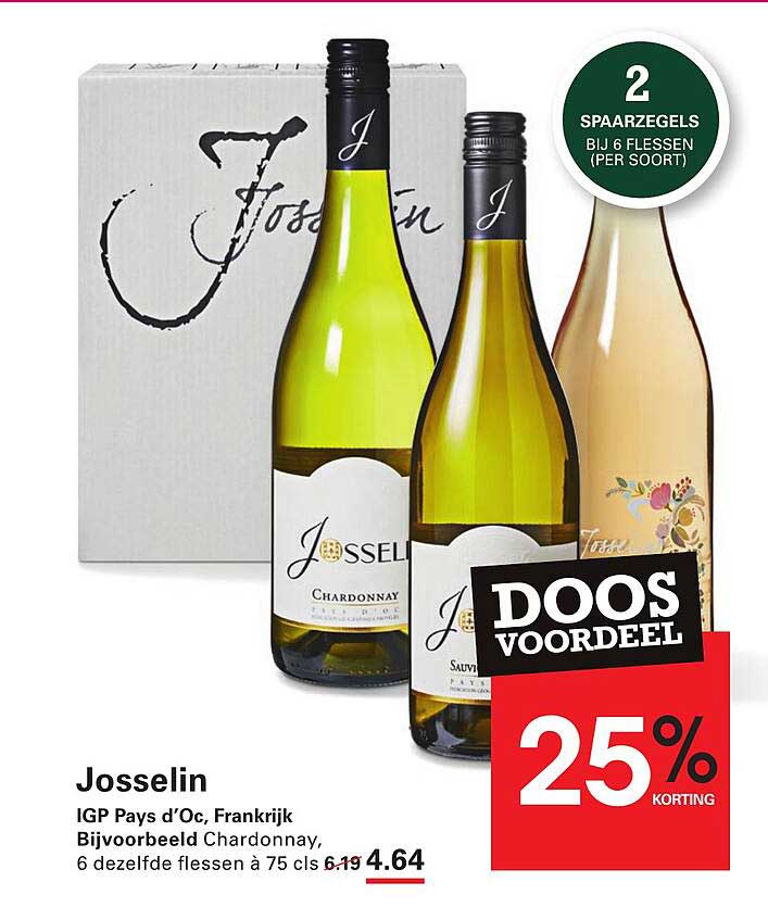 Josselin IGP Pays d’Oc, Frankrijk 6 dezelfde flessen à 75 cls