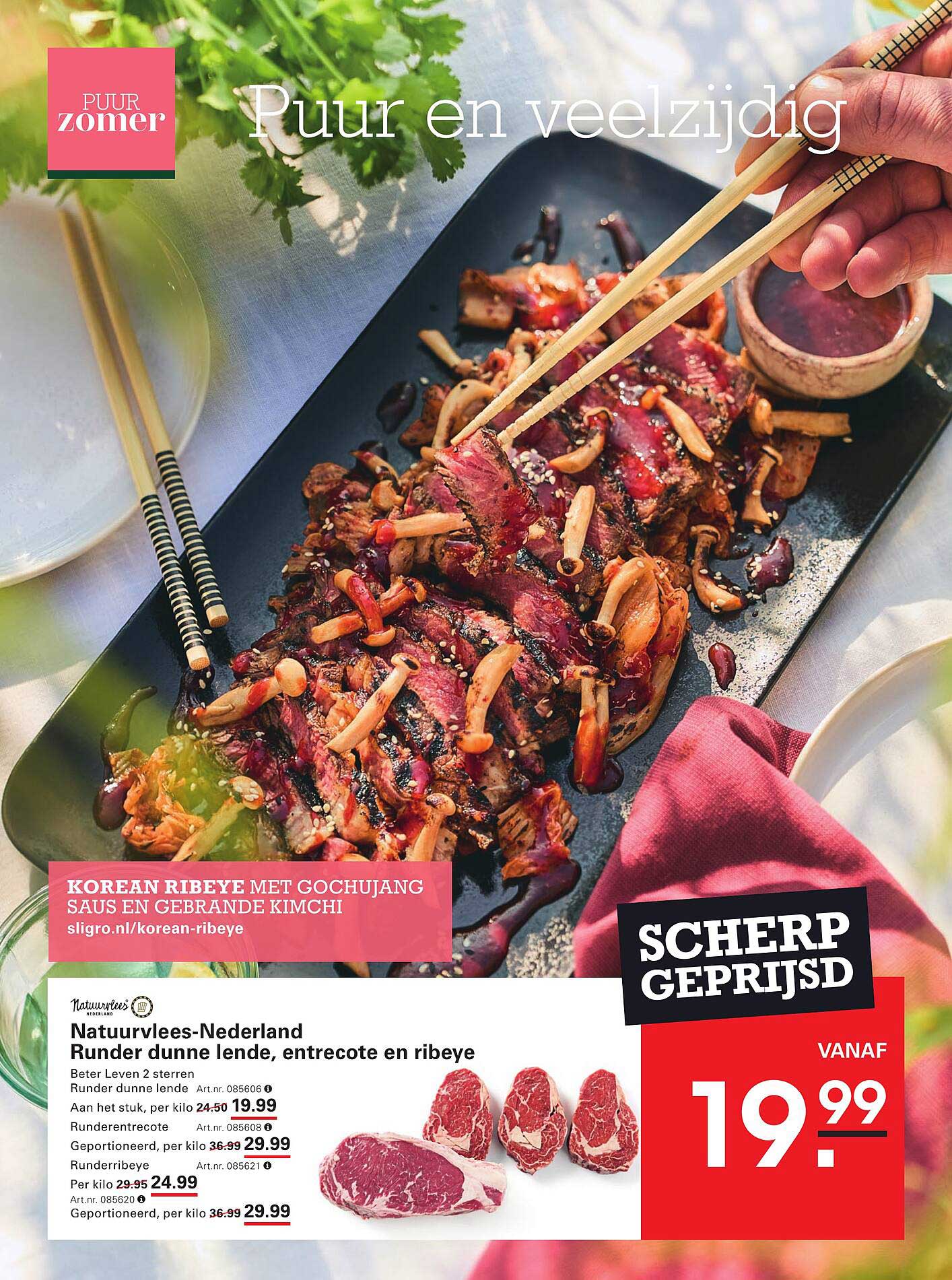 KOREAN RIBEYE MET GOCHUJANG SAUS EN GEBARENDE KIMCHI