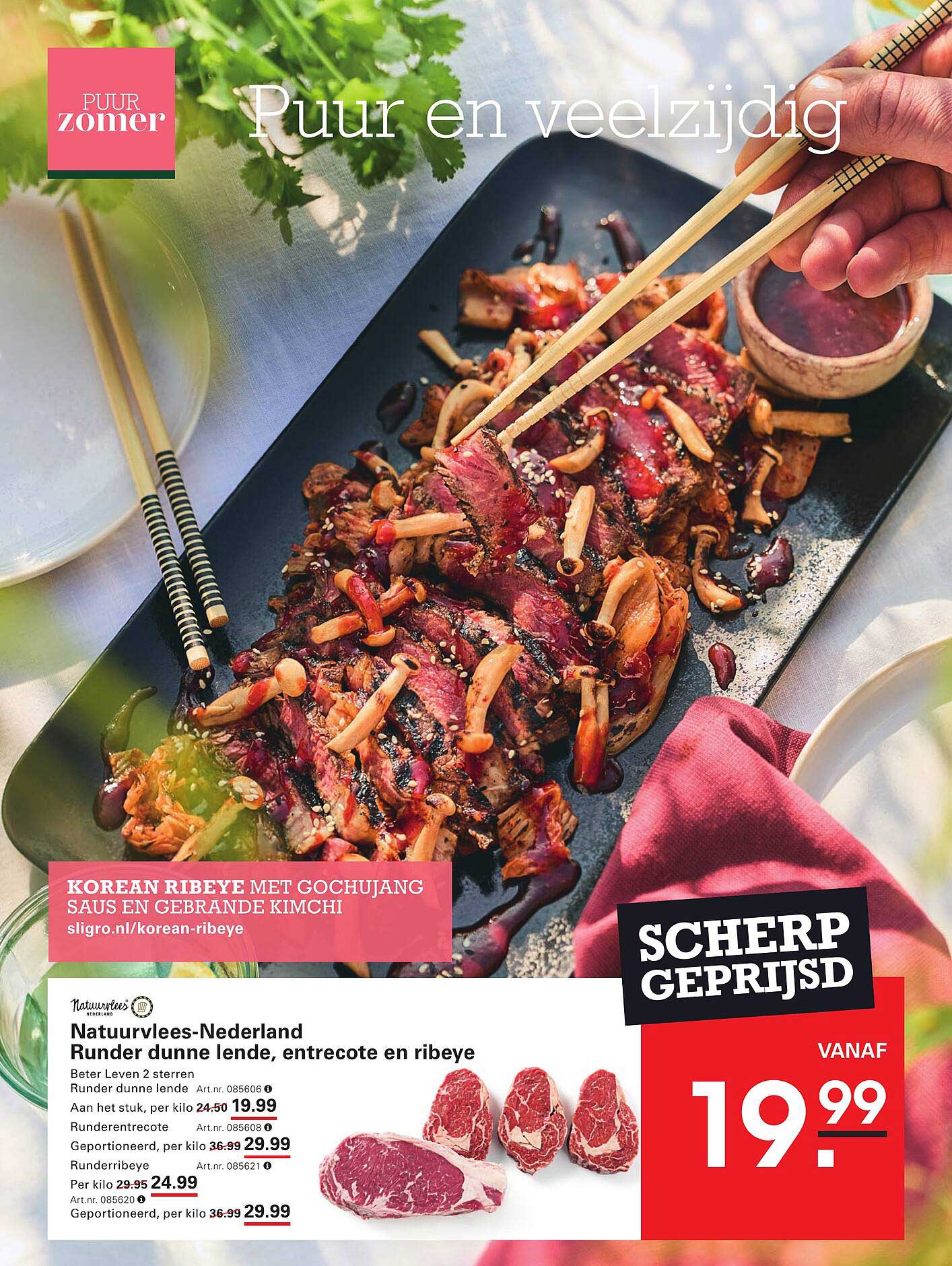 KOREAN RIBEYE MET GOCHUJANG SAUS EN GEBARENDE KIMCHI