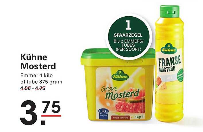 Kühne Mosterd Emmer 1 kilo of tube 875 gram