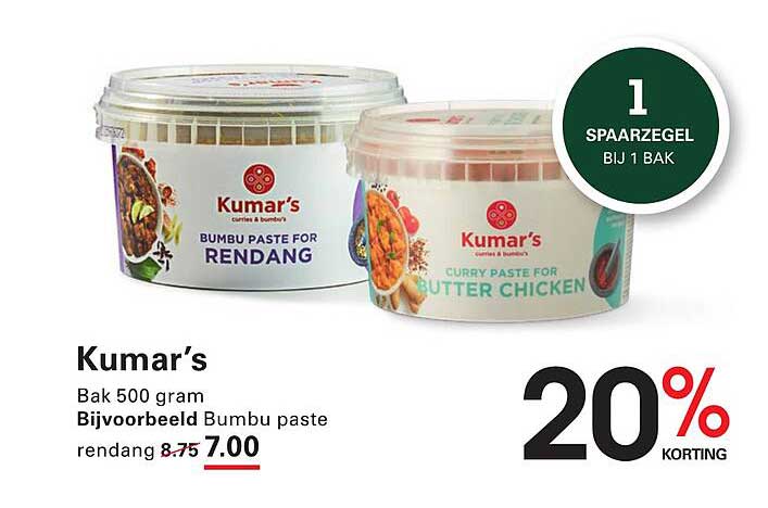 Kumar’s Bak 500 gram Bumbu paste voor rendang