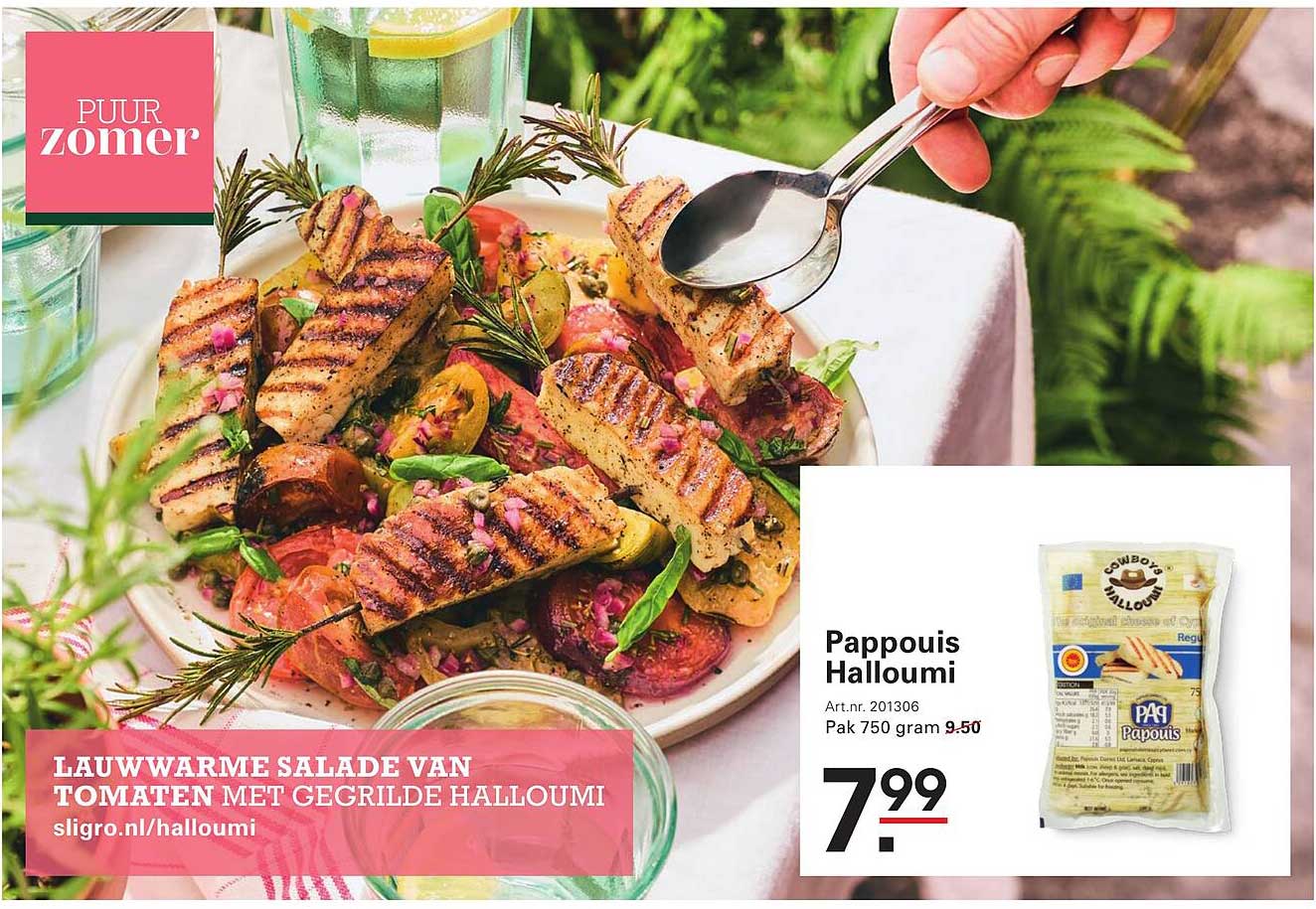 LAUWWARME SALADE VAN TOMATEN MET GEGRILDE HALLOUMI