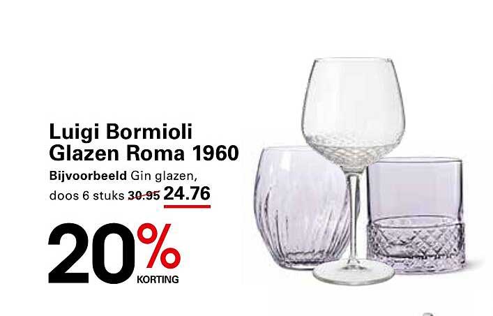 Luigi Bormioli Glazen Roma 1960