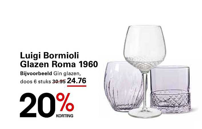Luigi Bormioli Glazen Roma 1960