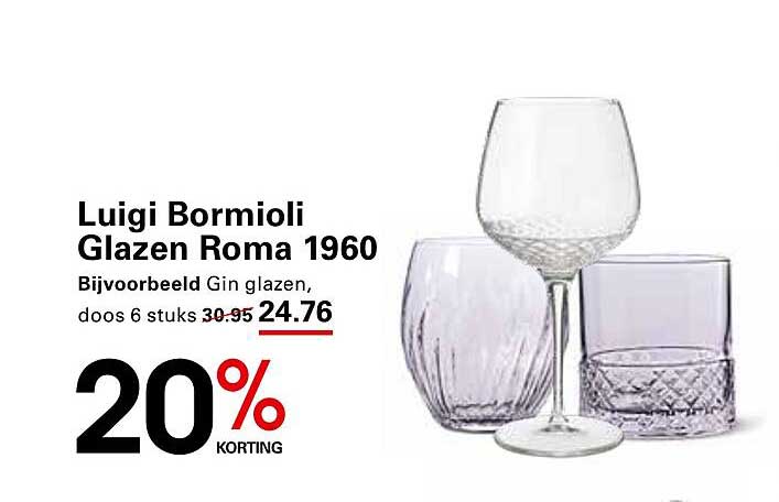 Luigi Bormioli Glazen Roma 1960