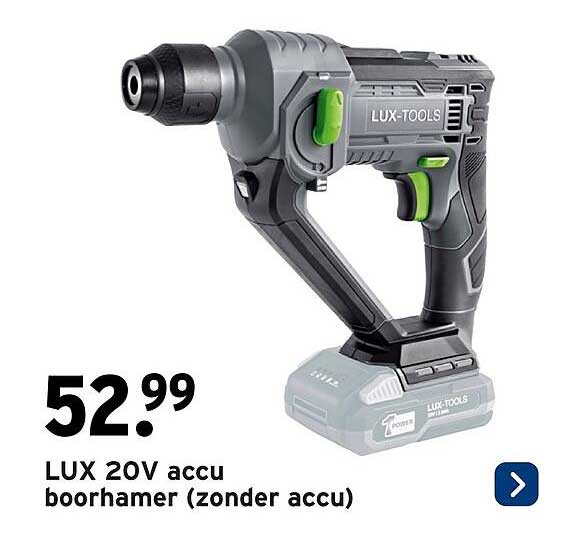 LUX 20V accu boorhamer (zonder accu)