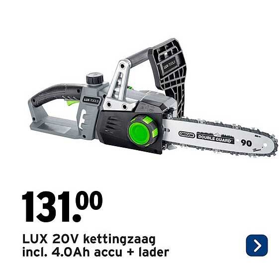 LUX 20V kettingzaag incl. 4.0Ah accu + lader