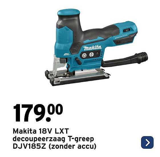 Makita 18V LXT decoupeerzaag T-greep DJV185Z (zonder accu)