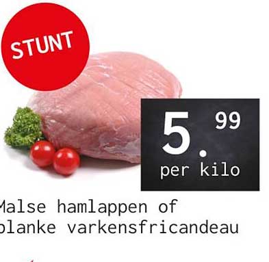 Malse hamlappen of blanke varkensfricandeau