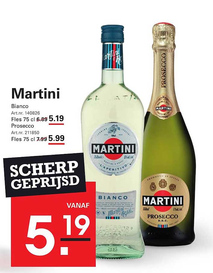 Martini Bianco en Prosecco