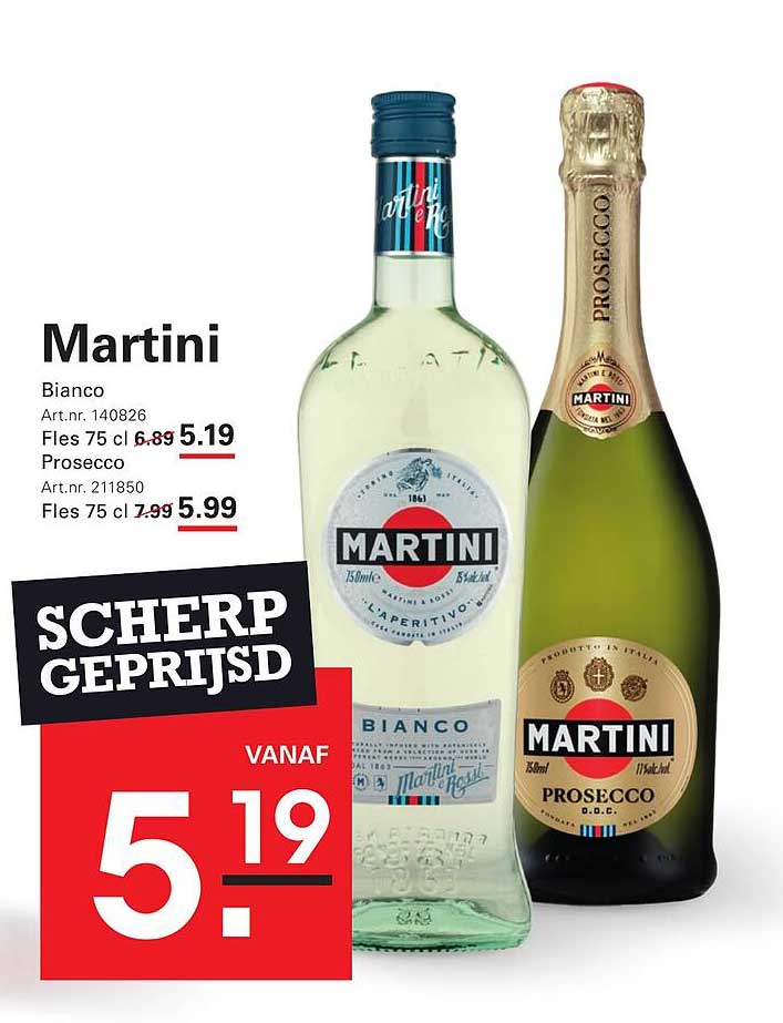 Martini Bianco en Prosecco