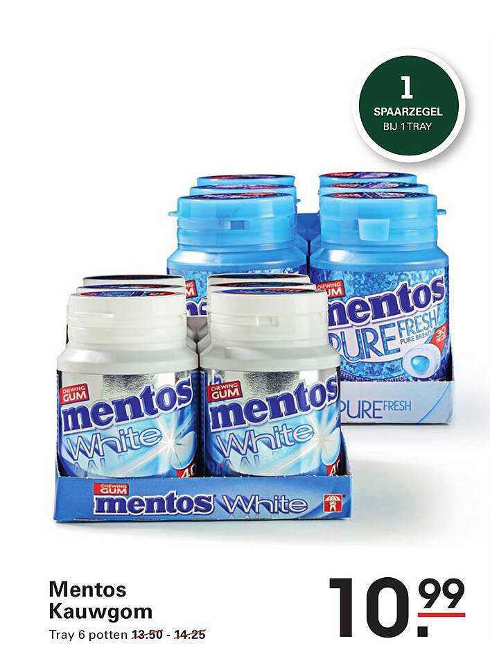 Mentos Kauwgom Tray 6 potten