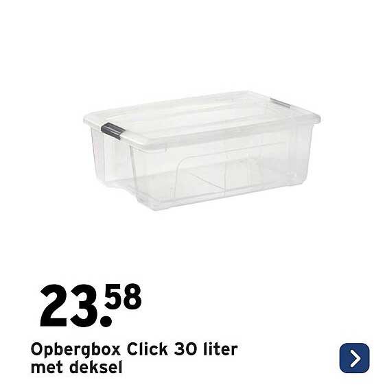 Opbergbox Click 30 liter met deksel