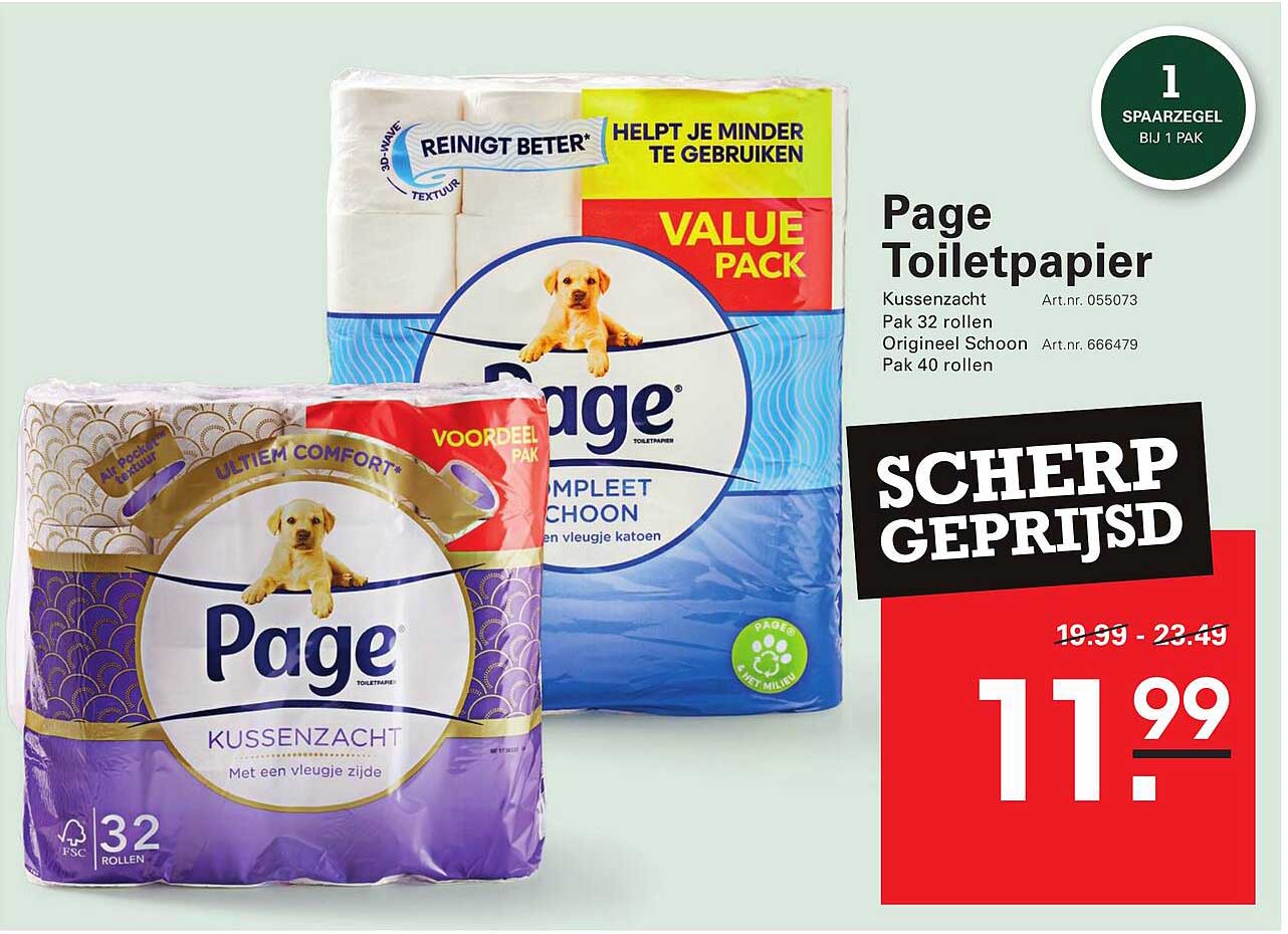 Page Toiletpapier Kussen zacht Pak 32 rollen