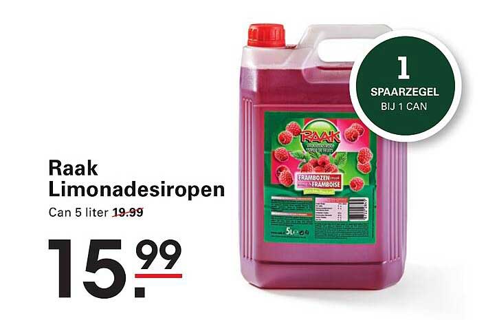 Raak Limonadesiropen Can 5 liter