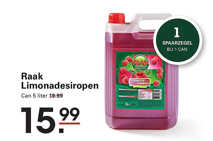 Raak Limonadesiropen Can 5 liter