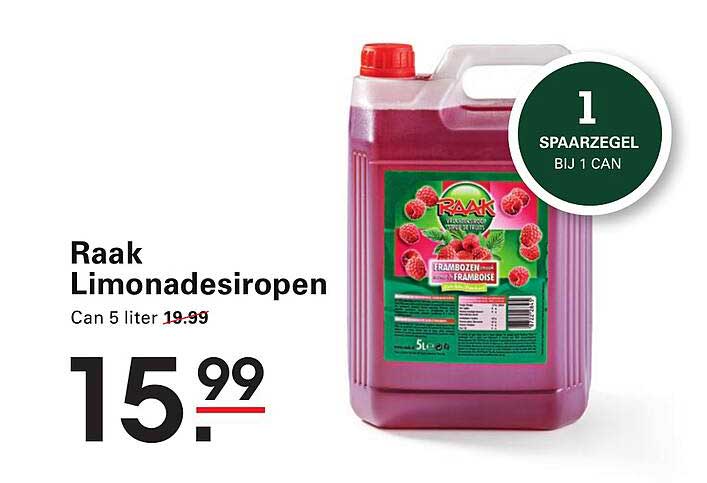 Raak Limonadesiropen Can 5 liter