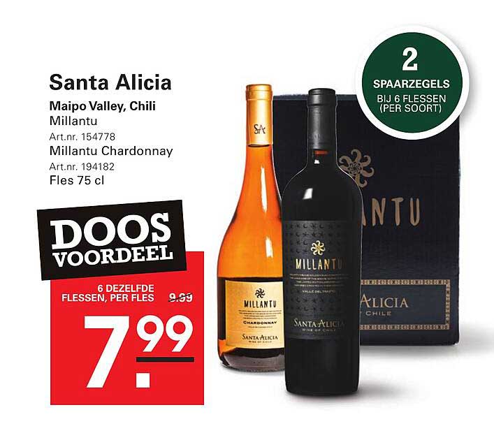 Santa Alicia Millantu Chardonnay Fles 75 cl