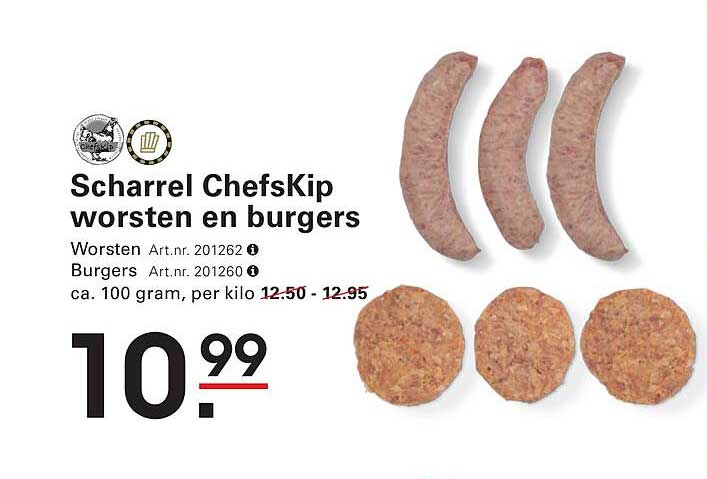 Scharrel ChefsKip worst en burgers
