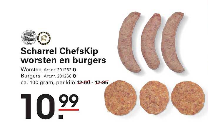 Scharrel ChefsKip worsten en burgers