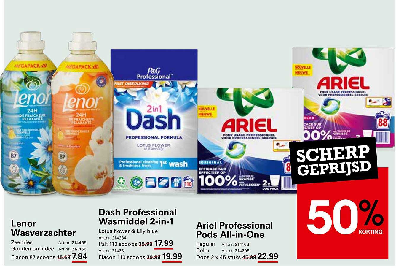 Scherp geprijsd: 50% korting op geselecteerde wasmiddelen!