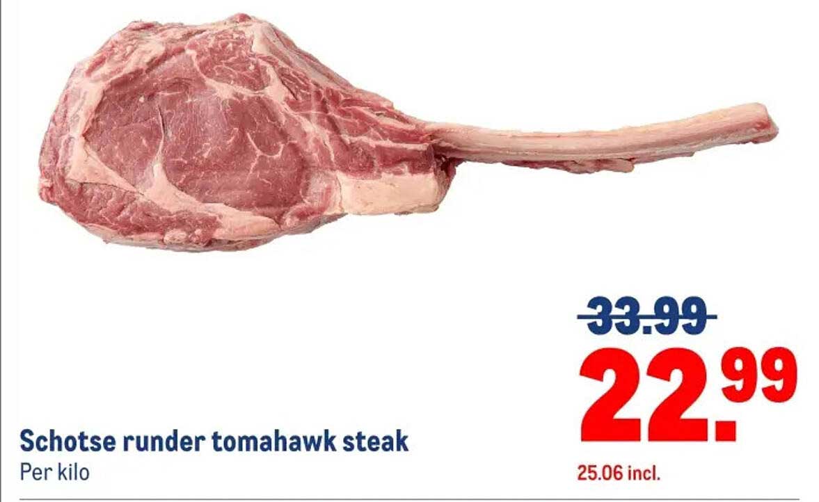 Schotse runder tomahawk steak