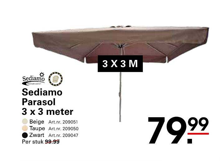 Sediamo Parasol 3 x 3 meter