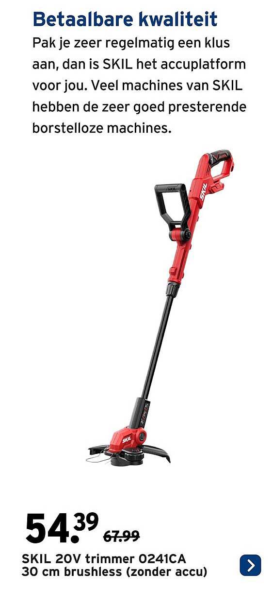 SKIL 20V trimmer O241CA 30 cm brushless (zonder accu)