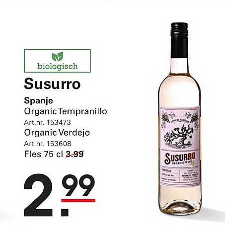 Susurro Organic Tempranillo 75 cl