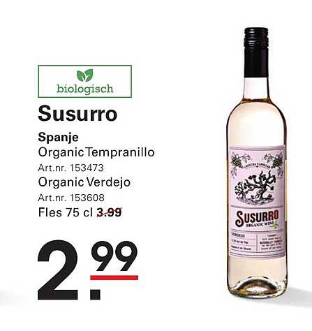 Sususurro Organic Tempranillo & Organic Verdejo 75 cl