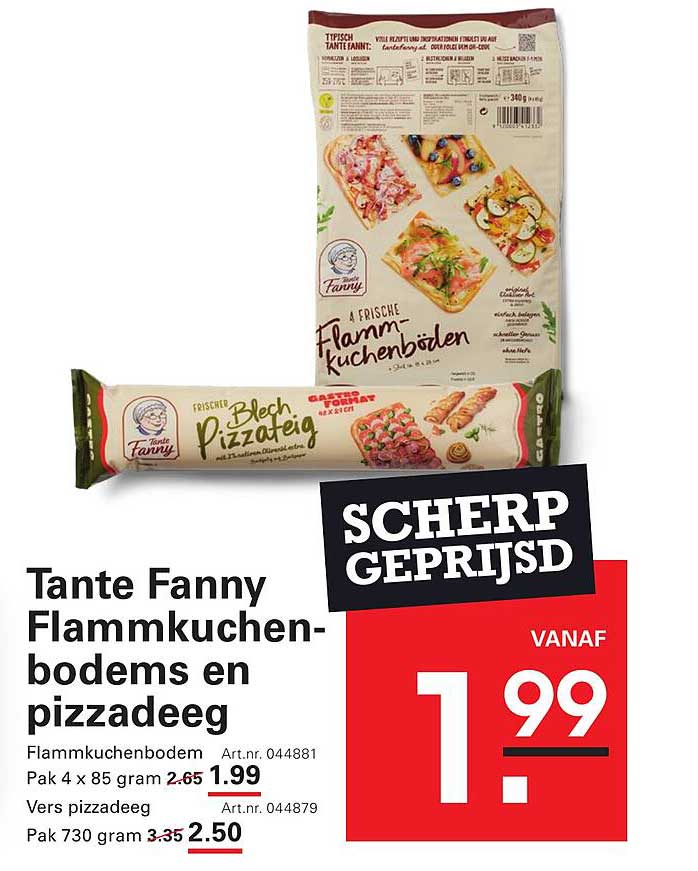 Tante Fanny Flammkuchen-bodems en pizzadeeg