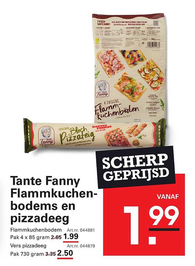 Tante Fanny Flammkuchen-bodems en pizzadeeg